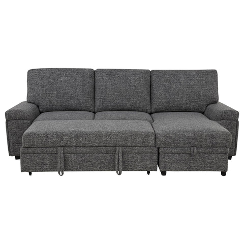 Madden Sleeper Sectional Sofa with Speaker and Storage Chaise Granite