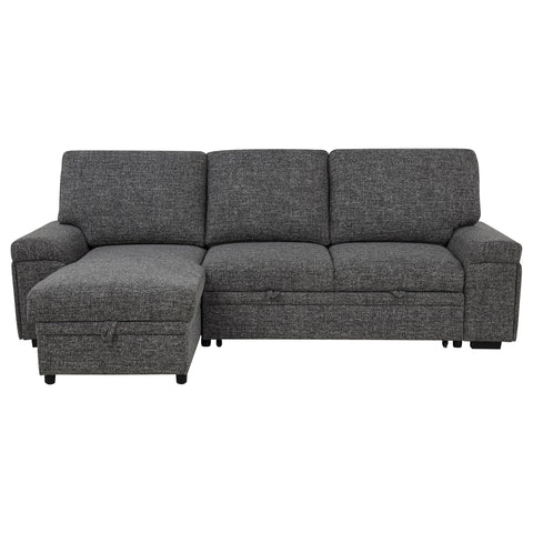 Madden Sleeper Sectional Sofa with Speaker and Storage Chaise Granite
