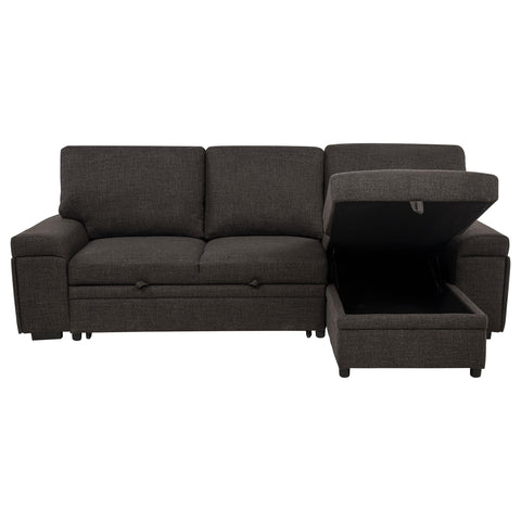Madden Sleeper Sectional Sofa with Speaker and Storage Chaise Brown