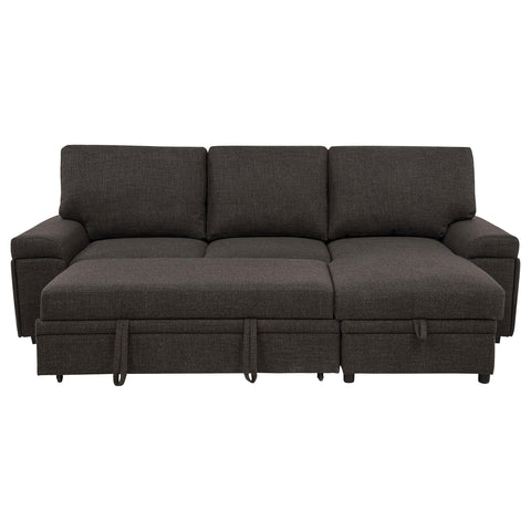 Madden Sleeper Sectional Sofa with Speaker and Storage Chaise Brown