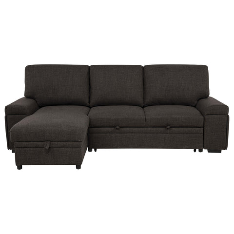 Madden Sleeper Sectional Sofa with Speaker and Storage Chaise Brown