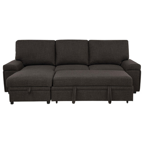 Madden Sleeper Sectional Sofa with Speaker and Storage Chaise Brown