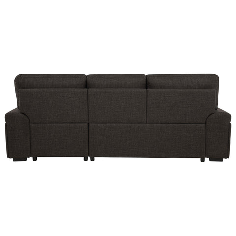 Madden Sleeper Sectional Sofa with Speaker and Storage Chaise Brown
