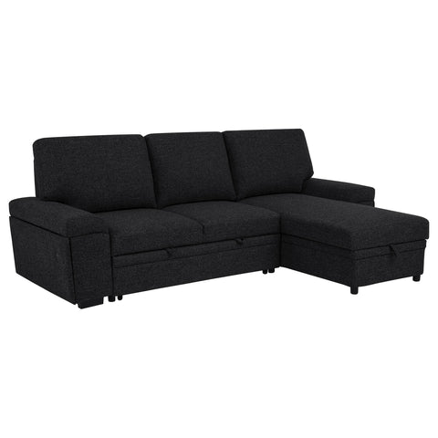 Madden Sleeper Sectional Sofa with Speaker and Storage Chaise Black