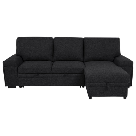 Madden Sleeper Sectional Sofa with Speaker and Storage Chaise Black