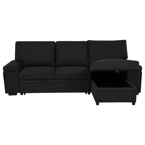 Madden Sleeper Sectional Sofa with Speaker and Storage Chaise Black