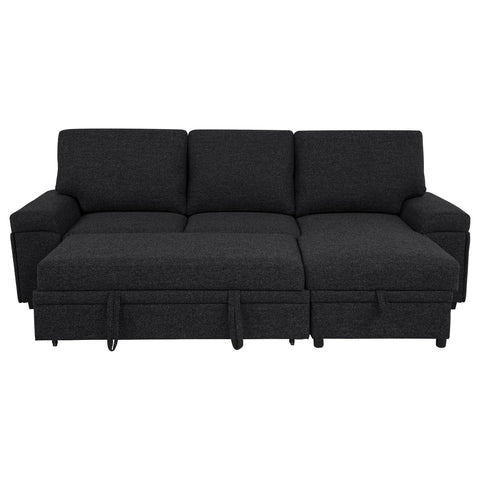Madden Sleeper Sectional Sofa with Speaker and Storage Chaise Black