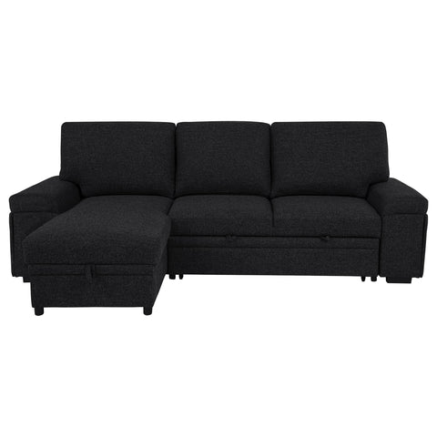 Madden Sleeper Sectional Sofa with Speaker and Storage Chaise Black