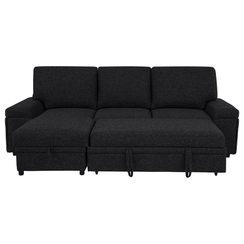 Madden Sleeper Sectional Sofa with Speaker and Storage Chaise Black