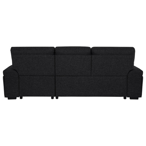 Madden Sleeper Sectional Sofa with Speaker and Storage Chaise Black