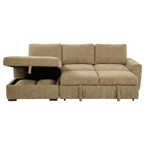 Hagen Upholstered Sleeper Sectional Sofa LAF Chaise Camel
