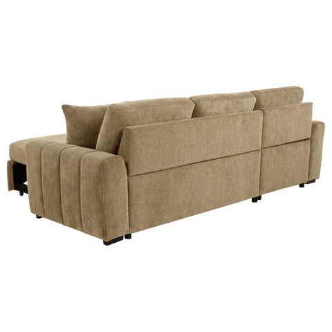 Hagen Upholstered Sleeper Sectional Sofa LAF Chaise Camel