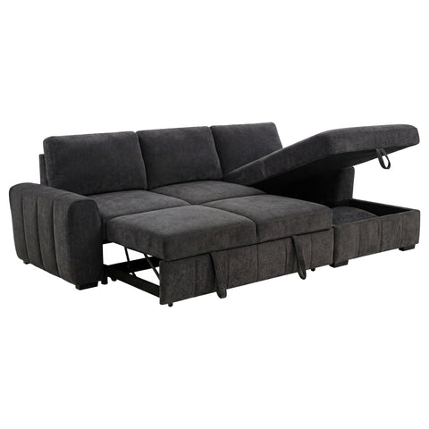 Hagen Upholstered Sleeper Sectional Sofa RAF Chaise Grey
