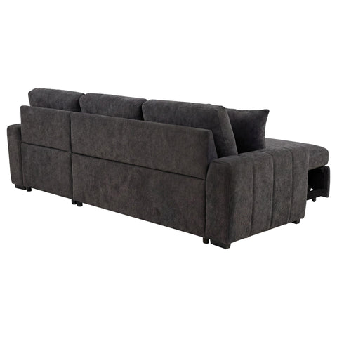 Hagen Upholstered Sleeper Sectional Sofa RAF Chaise Grey