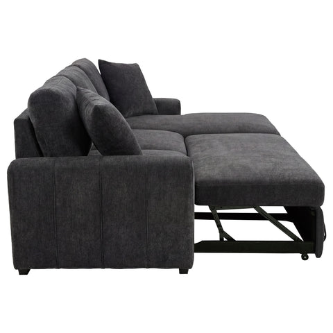 Hagen Upholstered Sleeper Sectional Sofa RAF Chaise Grey