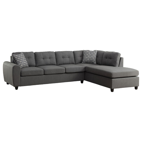 Winchester Sectional Sofa with Storage Ottoman Set GreyGrey