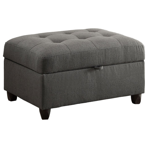Winchester Rectangular Upholstered Storage Ottoman GreyGrey