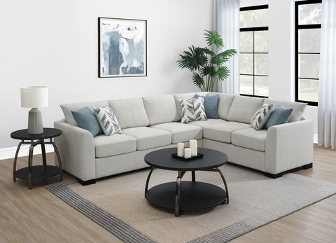 Crestmore Chenille Upholstered Sleeper Sectional Sofa GreigeGreige