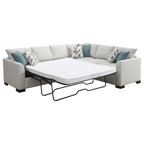 Crestmore Chenille Upholstered Sleeper Sectional Sofa GreigeGreige