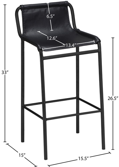 Rita Black Faux Leather Counter Stool C