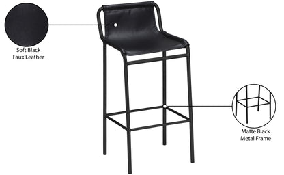 Rita Black Faux Leather Counter Stool C