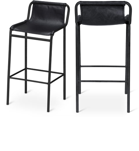 Greer Black Vegan Leather Upholstered Counter Stool, 1 Piece