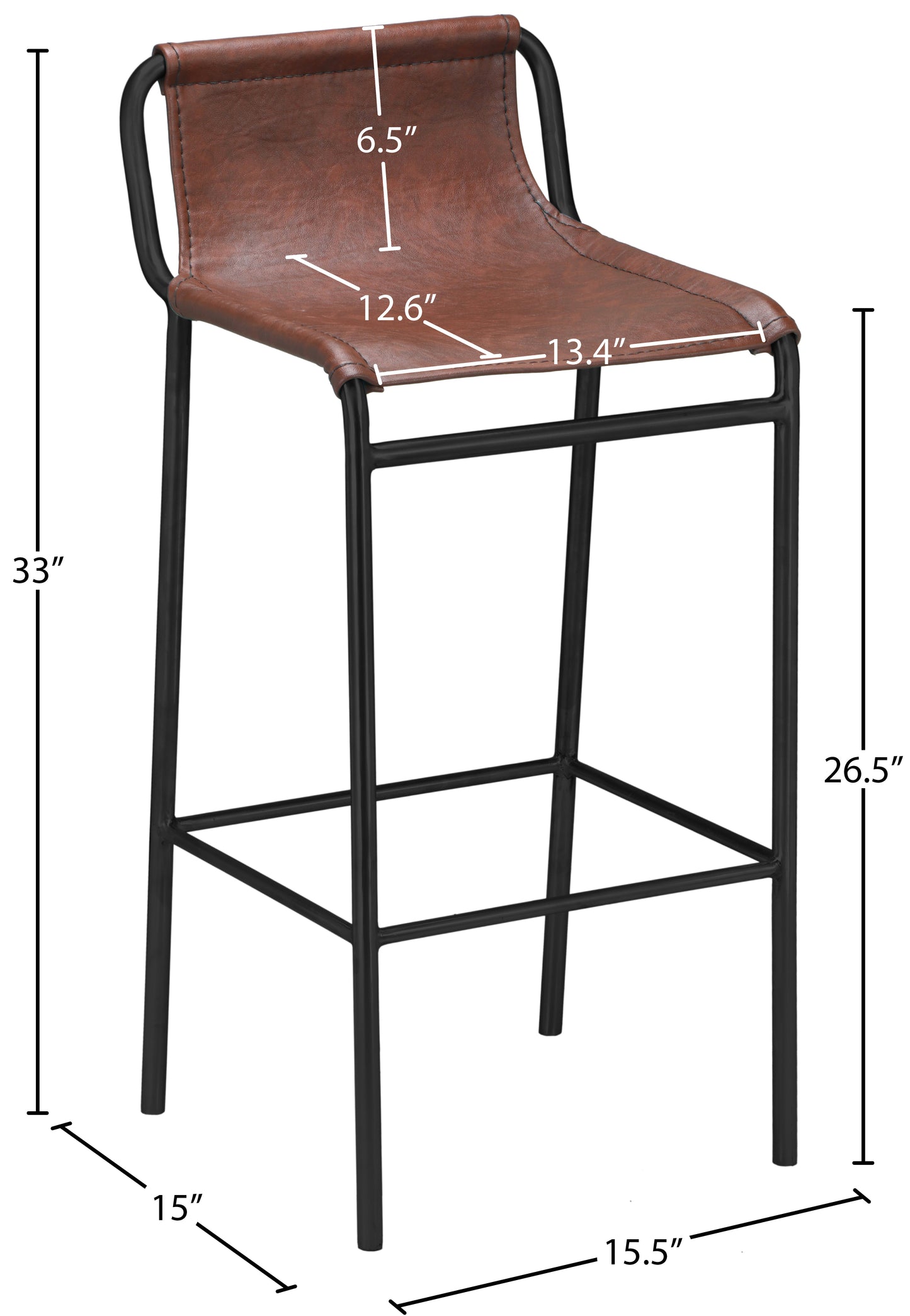 rita brown faux leather counter stool c