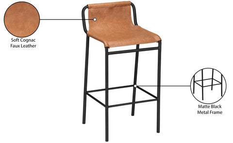 Rita Cognac Faux Leather Counter Stool C