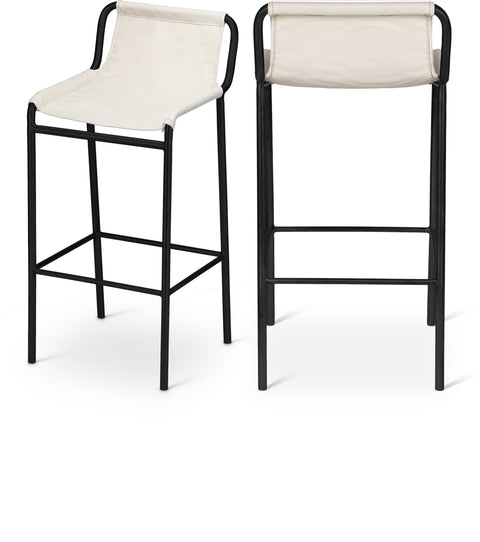 Greer Cream Vegan Leather Upholstered Counter Stool, 1 Piece