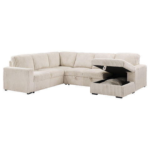 Sabat Sleeper Sectional Sofa Storage Chaise Camel