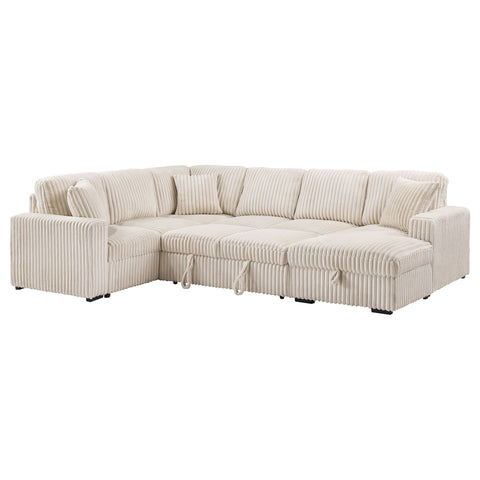 Sabat Sleeper Sectional Sofa Storage Chaise Camel