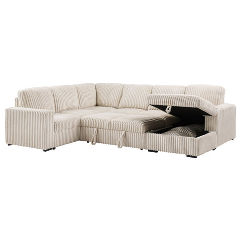Sabat Sleeper Sectional Sofa Storage Chaise Camel