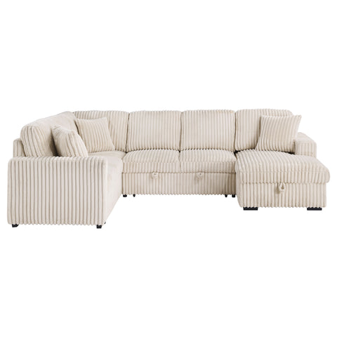 Sabat Sleeper Sectional Sofa Storage Chaise Camel