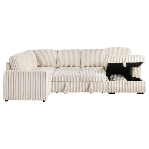 Sabat Sleeper Sectional Sofa Storage Chaise Camel