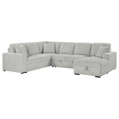 Sabat Sleeper Sectional Sofa Storage Chaise Grey