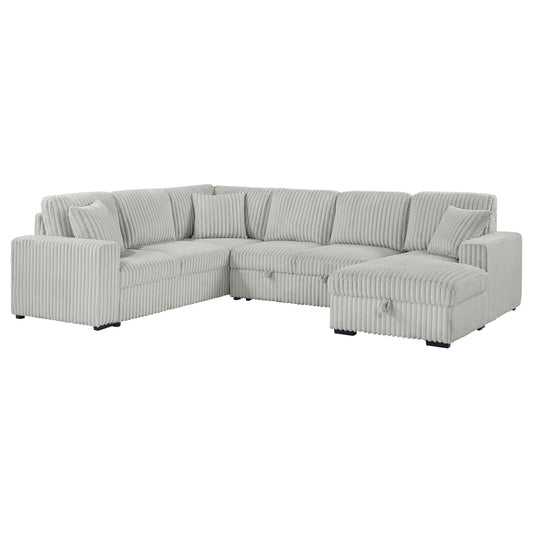 Sabat Sleeper Sectional Sofa Storage Chaise Grey