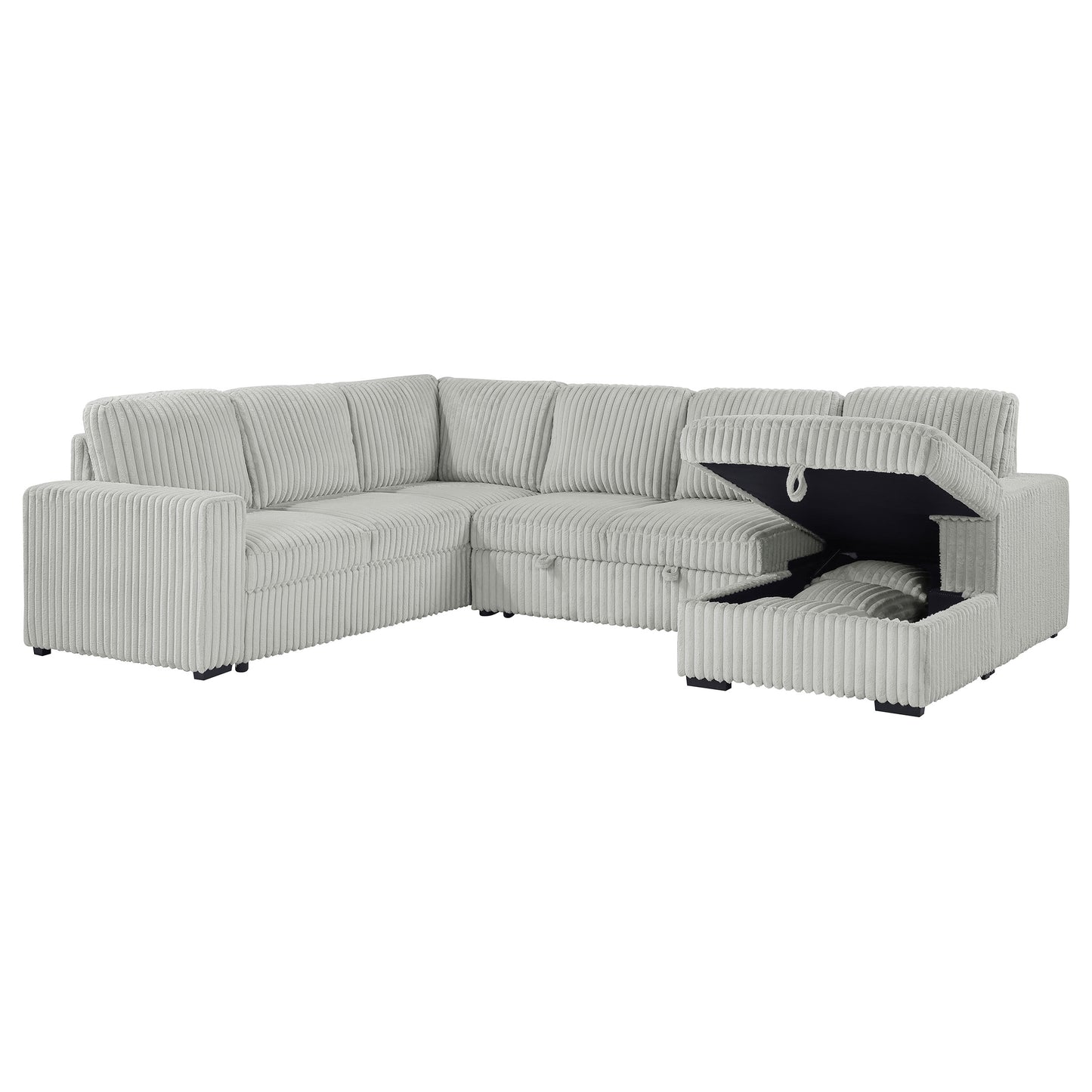 sabat sleeper sectional sofa storage chaise grey