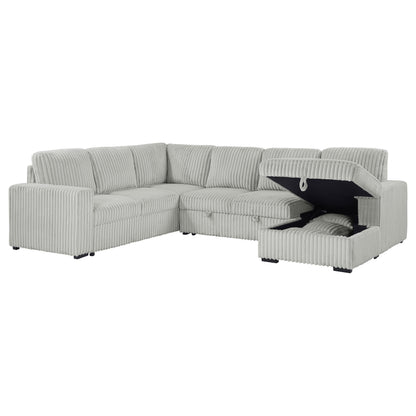 Sabat Sleeper Sectional Sofa Storage Chaise Grey
