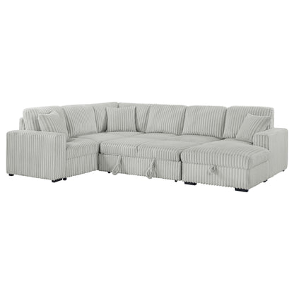 Sabat Sleeper Sectional Sofa Storage Chaise Grey