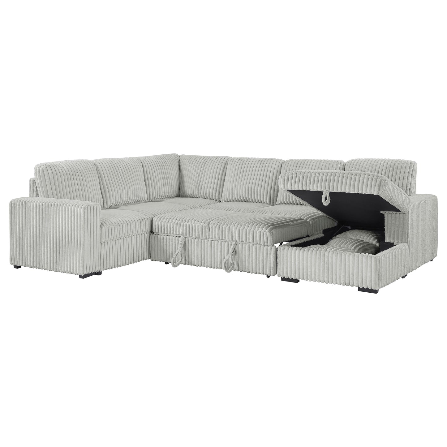sabat sleeper sectional sofa storage chaise grey