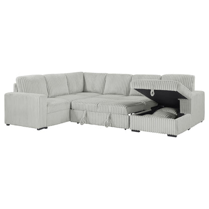 Sabat Sleeper Sectional Sofa Storage Chaise Grey