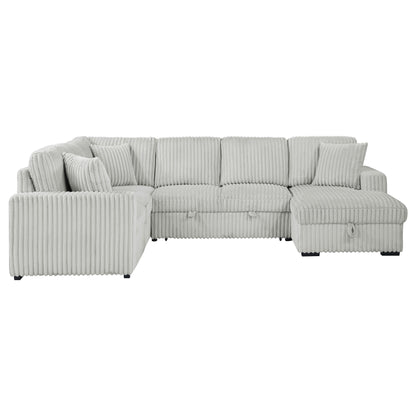 Sabat Sleeper Sectional Sofa Storage Chaise Grey