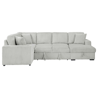 Sabat Sleeper Sectional Sofa Storage Chaise Grey