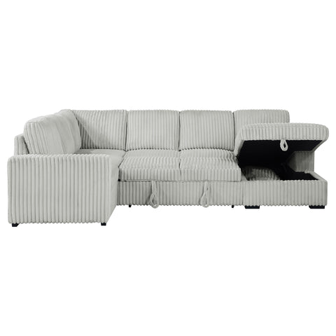 Sabat Sleeper Sectional Sofa Storage Chaise Grey