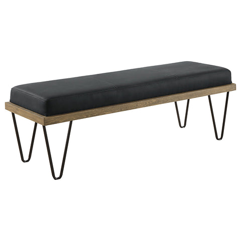 Laning Denim Upholstered Accent Bench Dark BlueDark Blue