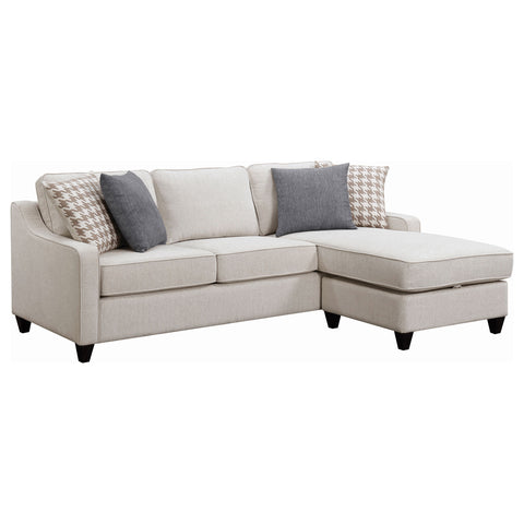 Irene Upholstered Sloped Arm Sectional Sofa PlatinumPlatinum