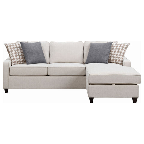 Irene Upholstered Sloped Arm Sectional Sofa PlatinumPlatinum