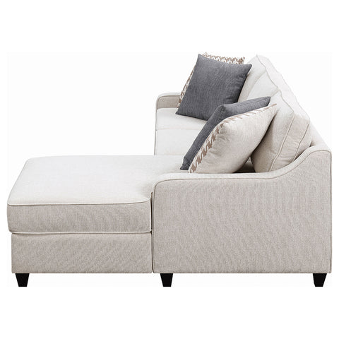 Irene Upholstered Sloped Arm Sectional Sofa PlatinumPlatinum