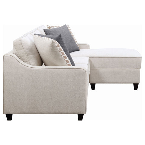 Irene Upholstered Sloped Arm Sectional Sofa PlatinumPlatinum