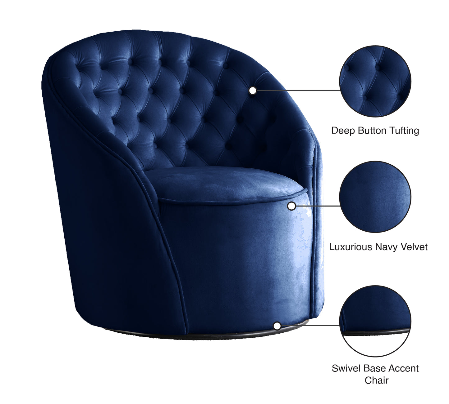 gardenia navy velvet accent chair navy